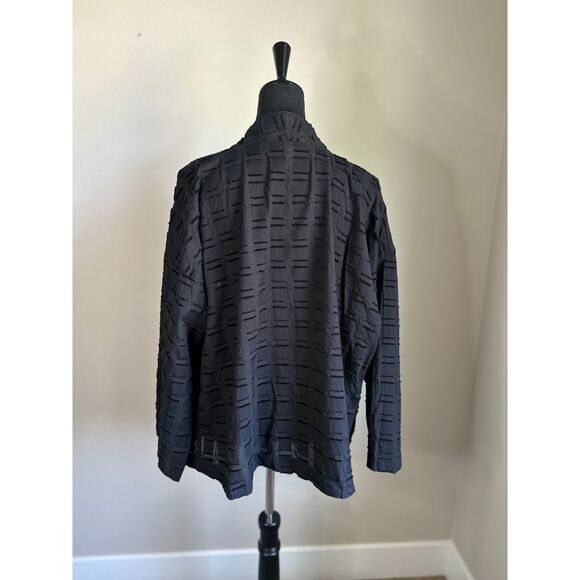 EILEEN FISHER WOMAN Black Organic Cotton Shadow Square Kimono Jacket Size 2XL - Picture 7 of 11